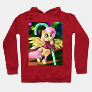 Tiny Fluttershy at Christmas Hoodie